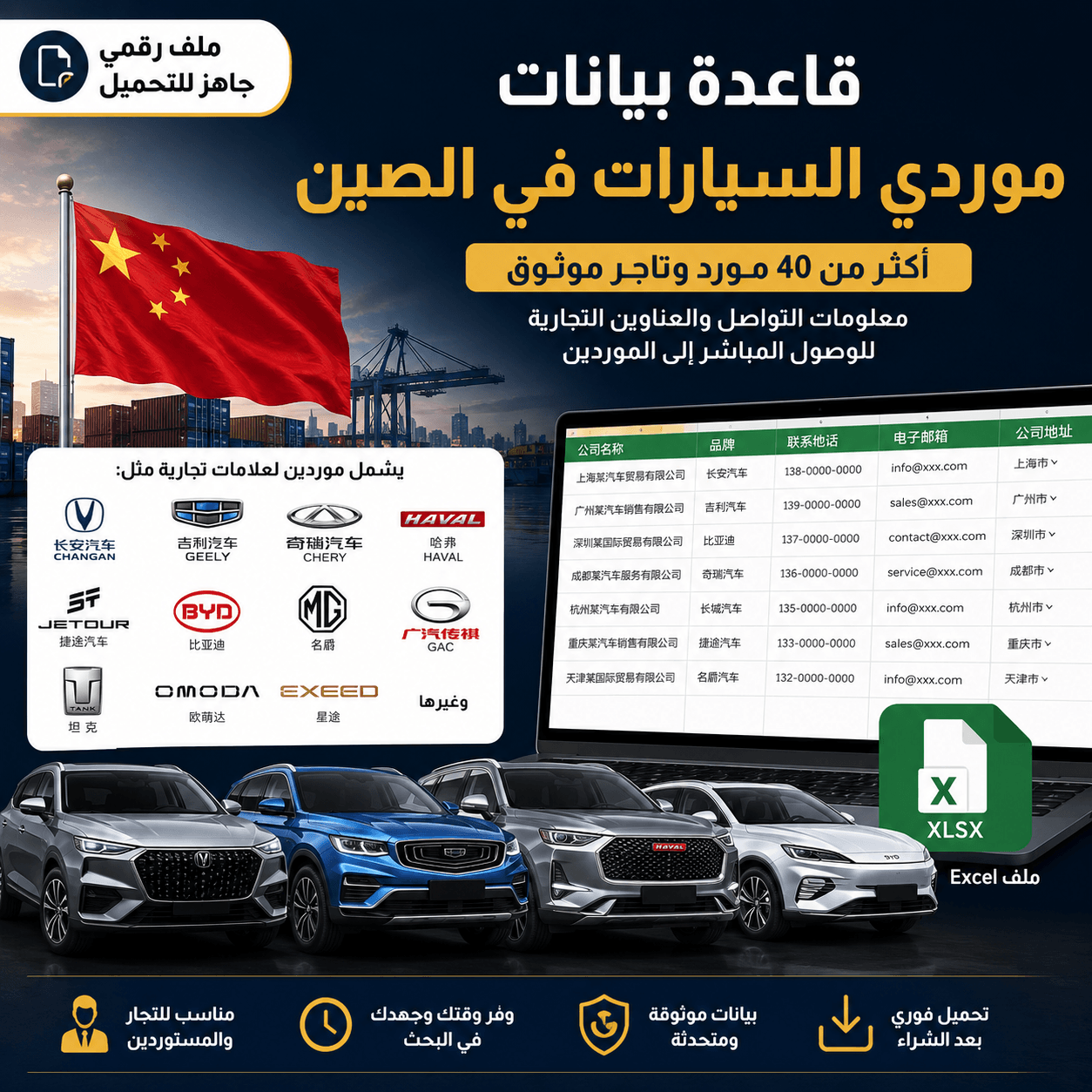 قاعدة بيانات موردي السيارات في الصين
